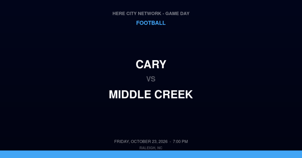Cary vs. Middle Creek — Football Game Day — Apex, NC — Oct 23, 2026