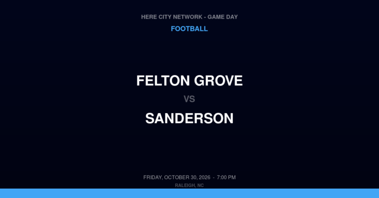 Felton Grove vs. Sanderson — Football Game Day — Raleigh, NC — Oct 30, 2026