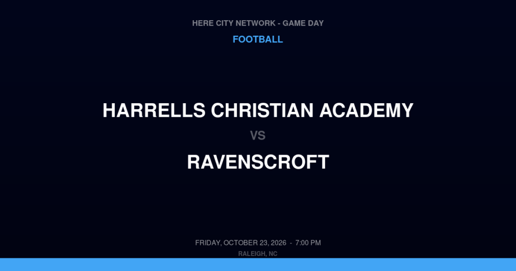 Harrells Christian Academy vs. Ravenscroft — Football Game Day — Raleigh, NC — Oct 23, 2026