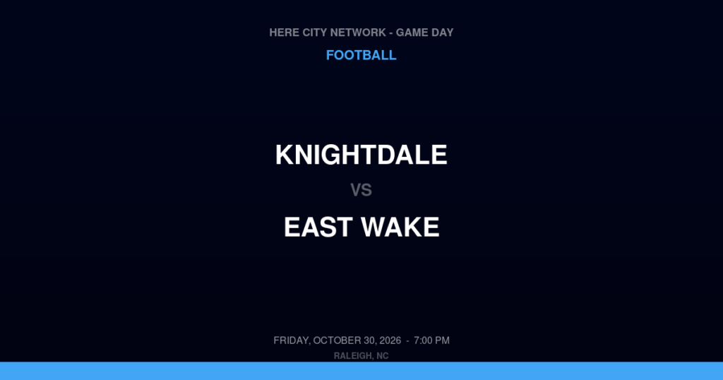 Knightdale vs. East Wake — Football Game Day — Wendell, NC — Oct 30, 2026