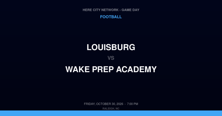 Louisburg vs. Wake Prep Academy — Football Game Day — Wake Forest, NC — Oct 30, 2026