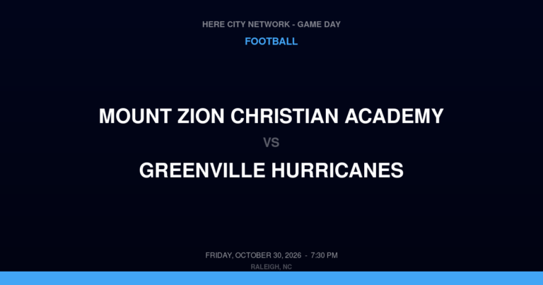 Mount Zion Christian Academy vs. Greenville Hurricanes — Football Game Day — Greenville, SC — Oct 30, 2026