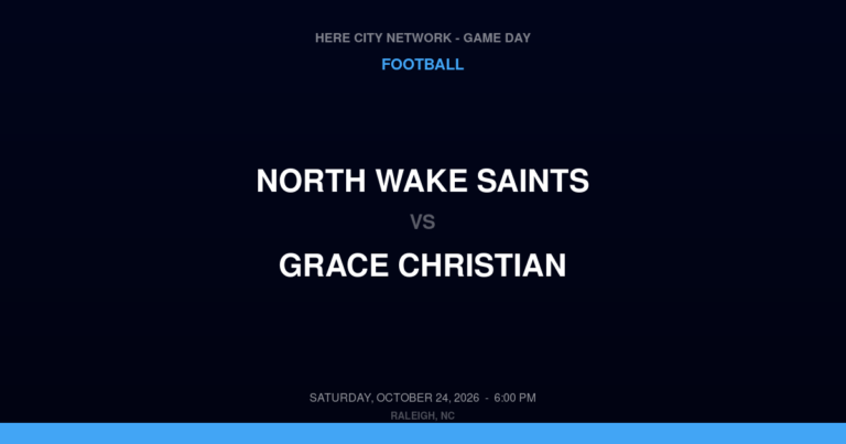 North Wake Saints vs. GRACE Christian — Football Game Day — Raleigh, NC — Oct 24, 2026