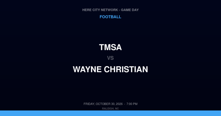 TMSA vs. Wayne Christian — Football Game Day — Goldsboro, NC — Oct 30, 2026