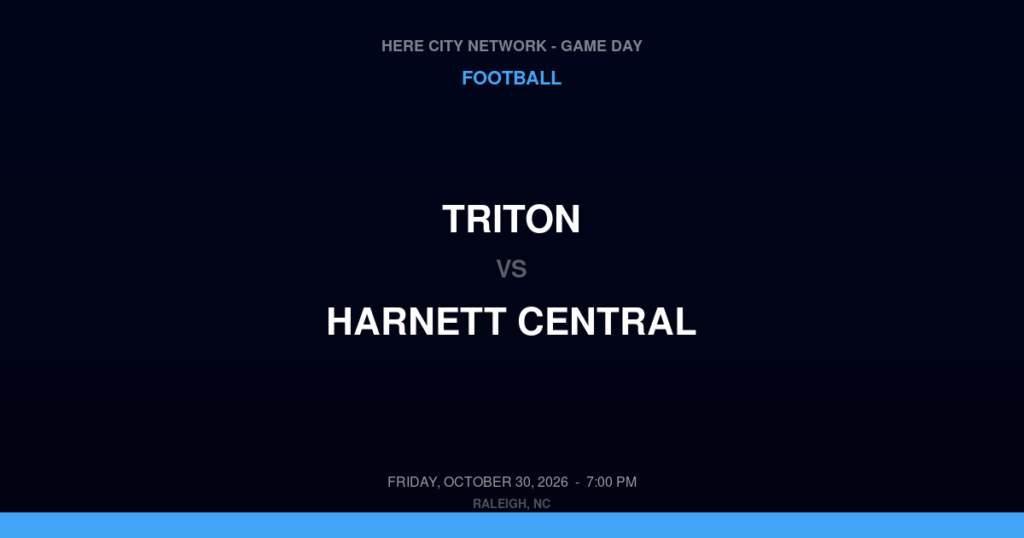 Triton vs. Harnett Central — Football Game Day — Angier, NC — Oct 30, 2026
