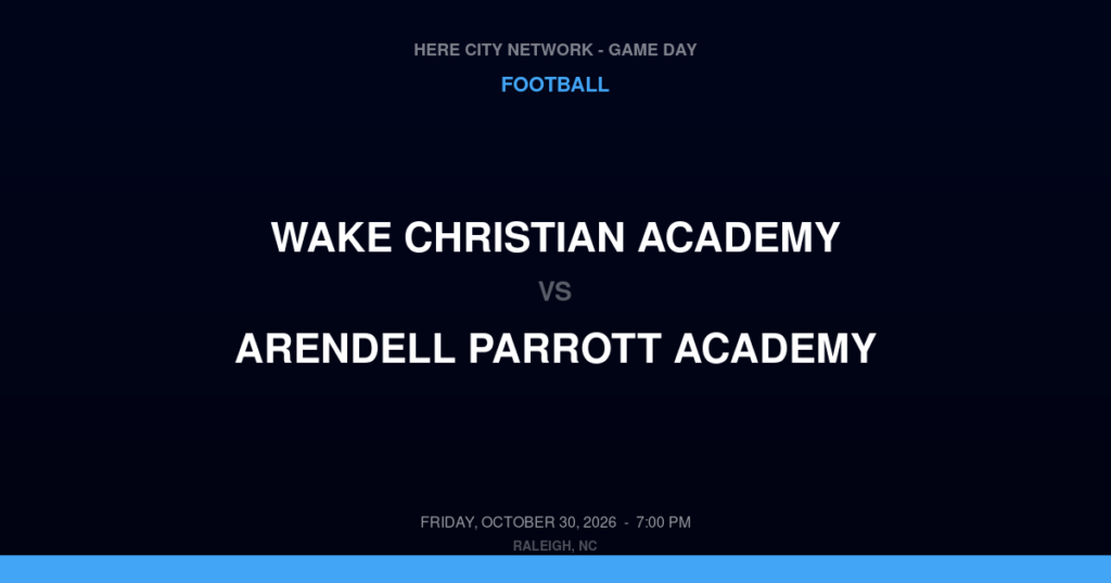 Wake Christian Academy vs. Arendell Parrott Academy — Football Game Day — Kinston, NC — Oct 30, 2026