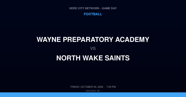 Wayne Preparatory Academy vs. North Wake Saints — Football Game Day — Wake Forest, NC — Oct 30, 2026